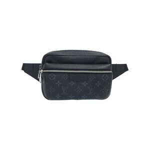 Louis Vuitton Taiga Black Leather Rama Bum Bag Outdoor Body
